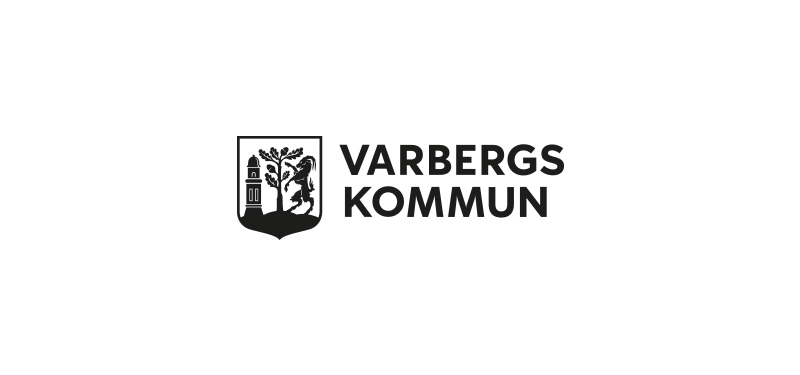 Varbergs kommuns logotyp i svart liggande format